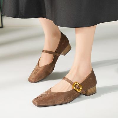 Retro Mary Jane Shoes Women's Spring Versatile High-end Temperament Low-heeled Single Shoes