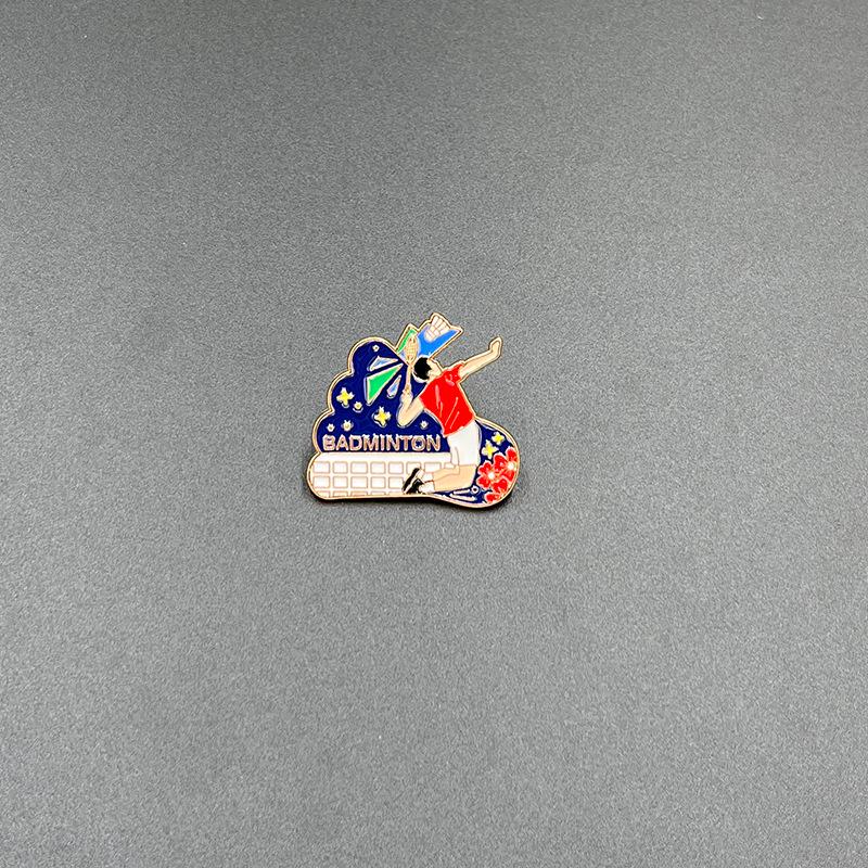 Commemorative Sports Metal Badge - Table Tennis, Badminton, Volleyball Brooch