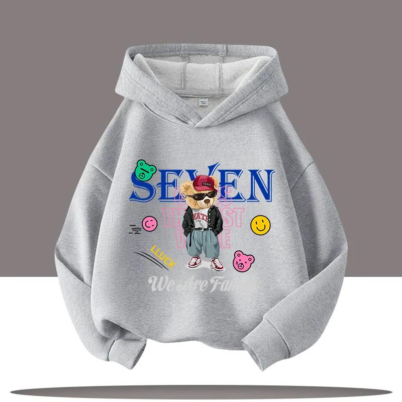Autumn Winter Children's Hoodies Teddy Bear Pullover Fashionable Boys' Girls' Hoodies Comfortable Children's Tops