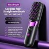 Wireless Hair Straightening Brush, 30s Fast Heat Ionic Ceramic Straightener Comb, Portable Cordless Quick Styling Tool for Travel & Daily Touch-Ups