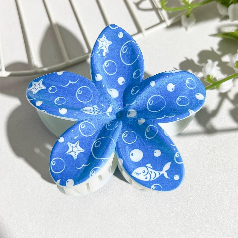 Printed Clips, Egg Flower Fresh and Light Hair Clips Back of The Head Updo Shark Clips