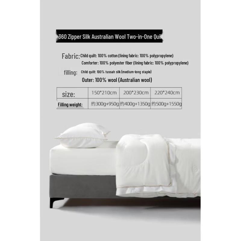 Mercury Home Textiles Silk & Australian Wool All-Season Duo Duvet