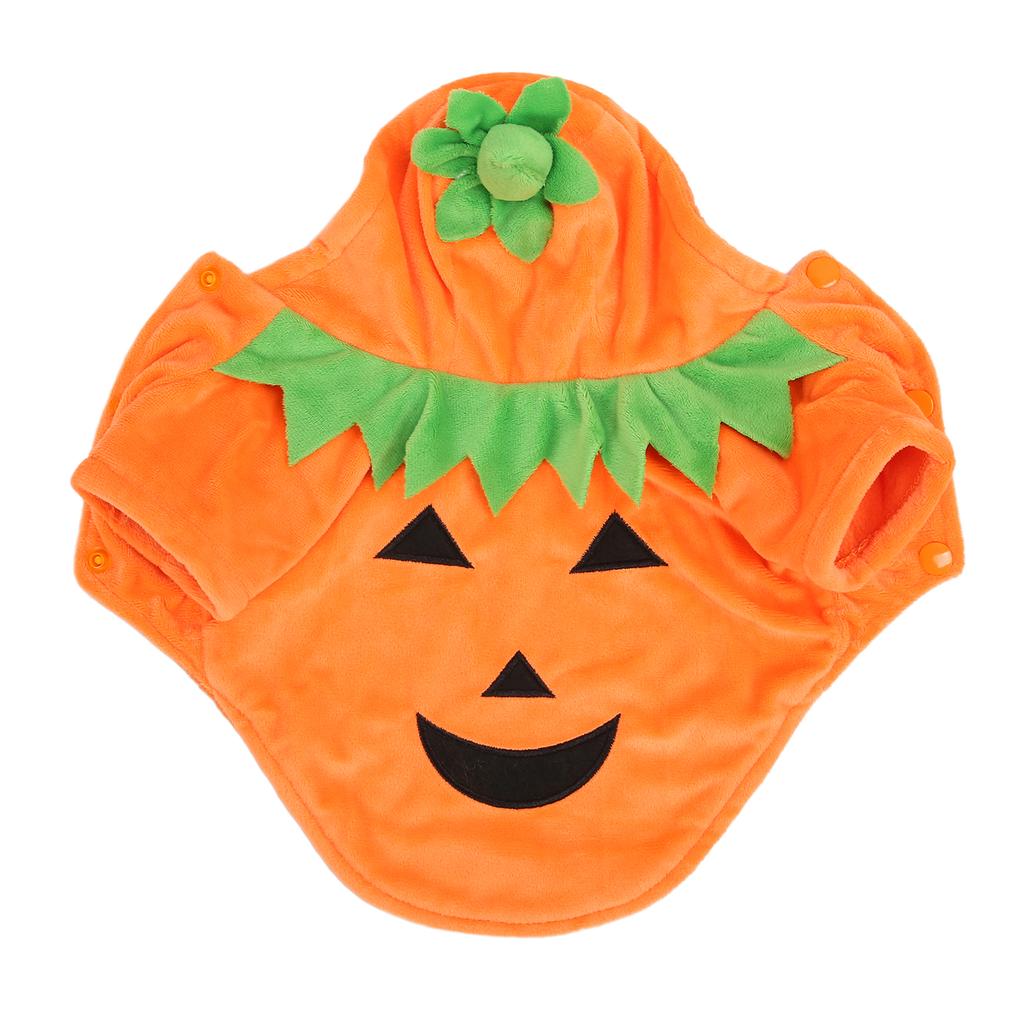 Halloween Pumpkin Dog Clothes Cute Warm Dog Costume for Medium Large Dogs Autumn Winter Orange XL