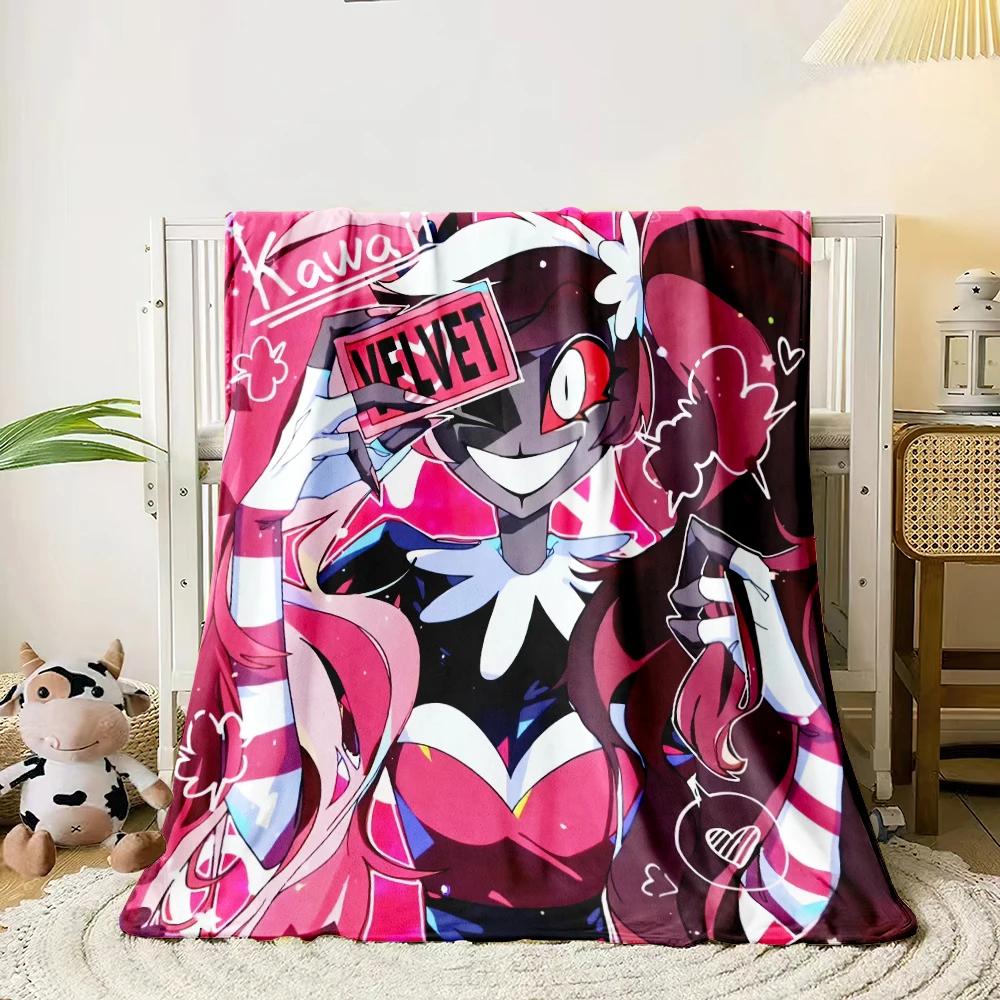 Hazbin Hotel Cartoon Printed Blanket,Lightweight Flannel Throw for Sofa, Bed, Travel, Camping, Livingroom, Office, Couch,Chair