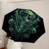 1pc Gothic Skull Automatic Folding Umbrella, Heavy-Duty 8-Rib Construction, Perfect for Everyday Yy251114122