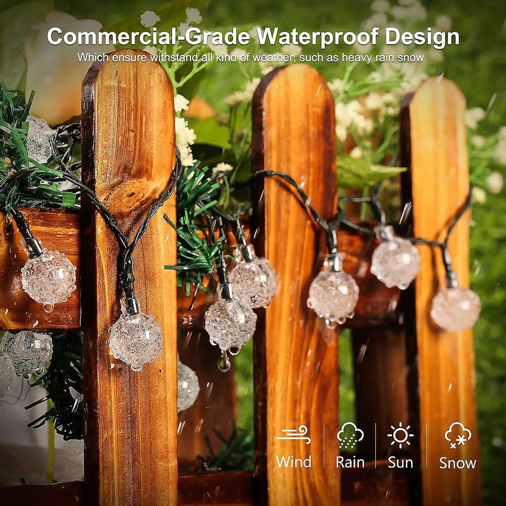 50/100 LED Crystal Ball Solar Outdoor Garland Garden String Lights Birthday Decoration