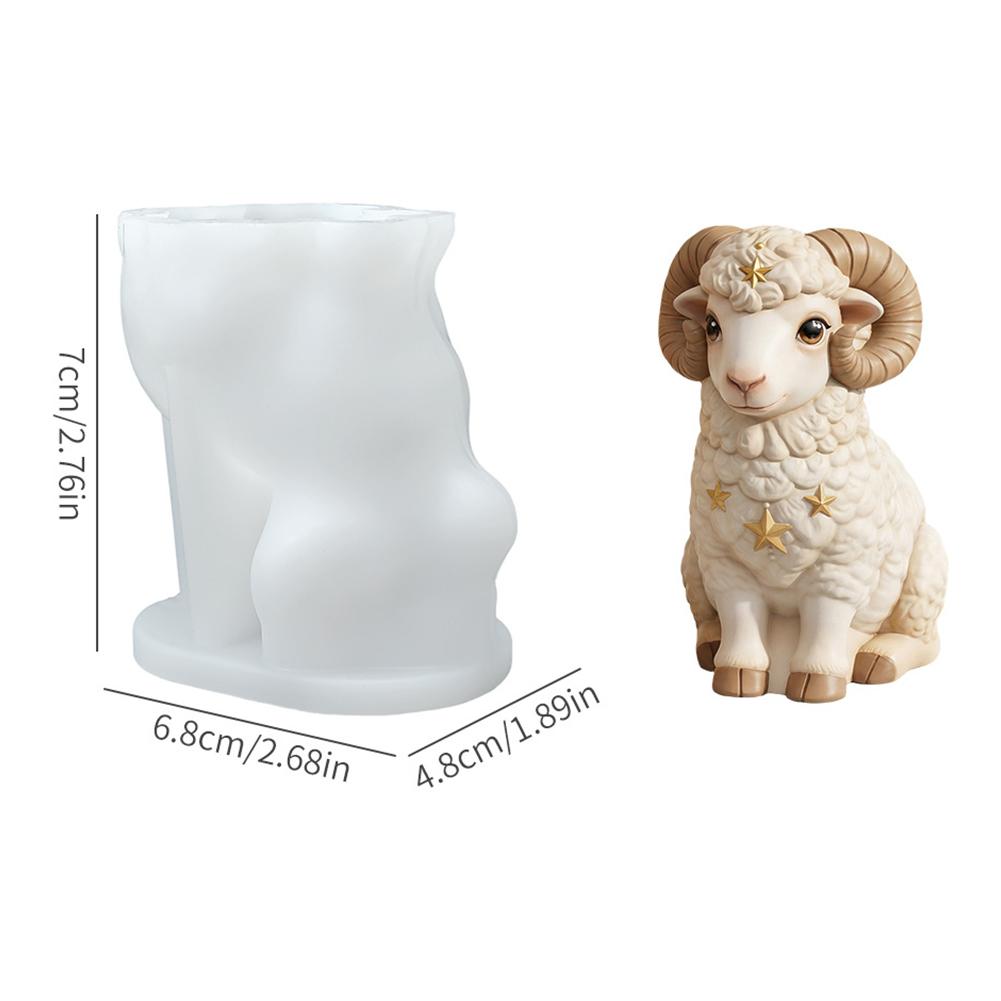 Cute Sheep Silicone Mold for Aromatherapy Candle Goat Soap Making Plaster Casting DIY Crafts and Gift