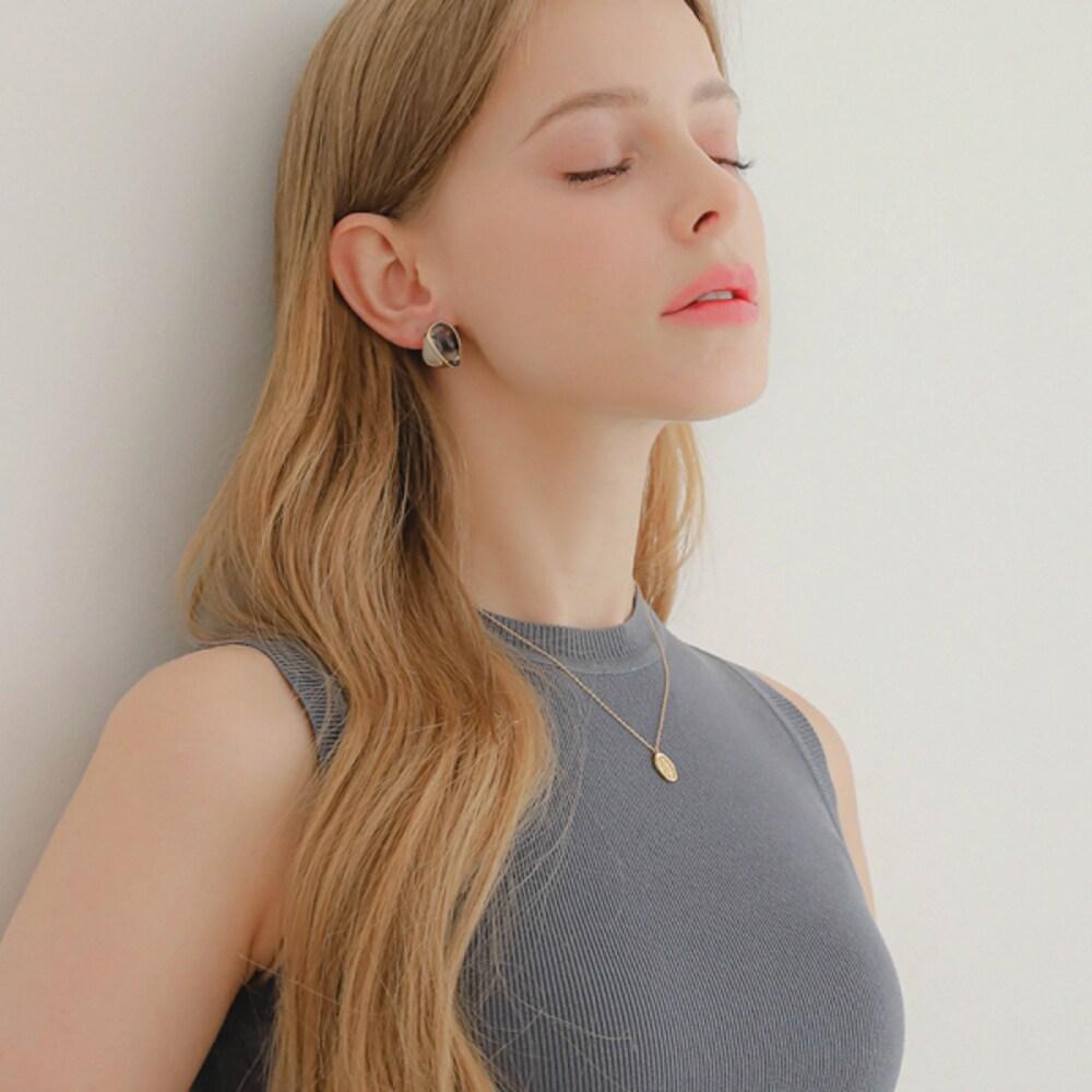 J.Lauren Coin Tree Oval Silver Necklace N01068