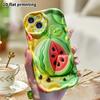 Phone case: 2D flat design, suitable for iPhone 18 17 16 15 14 13 Pro protective case, big watermelon ornament, perfect Christmas and Halloween holida