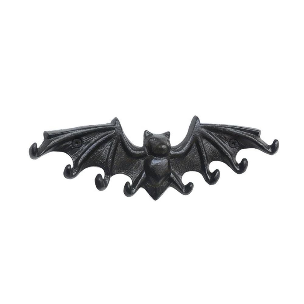 

Vintage Cast Iron Key Rack Rust-Proof Wall Mount Key Holder Bat Key Hooks Entryway Decor чорний