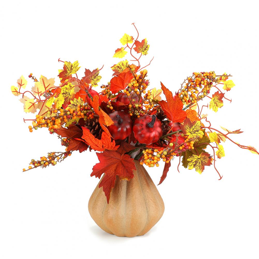 Faux Maple Leaves Autumn Themed Decoration Vibrant Artificial Maple Leaves Branches for Fall Decor Realistic Looking for Flower