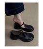 Sheepskin Version~ Fashionable Retro Simple Round Head Platform Mary Jane Shoes Women's Commuting Versatile Black Small Leather Shoes Single Shoes