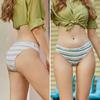 FINETOO 2 buc/set femei slip din bumbac cu talie joasă chiloți în dungi Lenjerie de corp pentru femeie Lenjerie sexy Chiloți cu picioare înalte S-XL