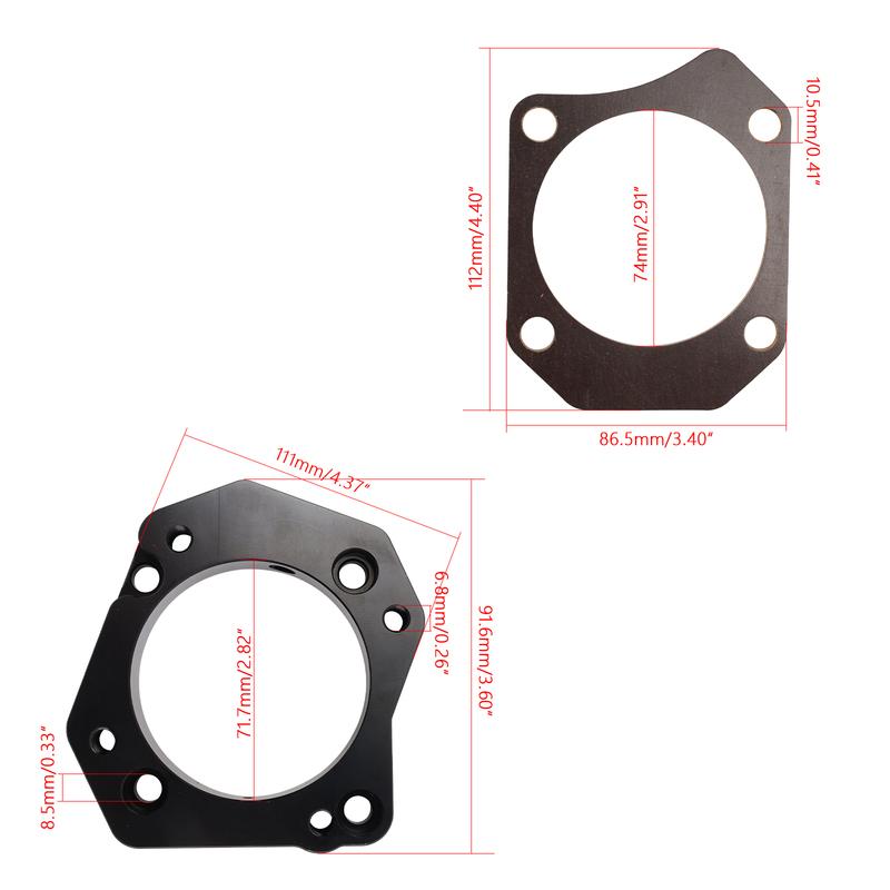 Throttle Body Adapter K RBC to K PRB  72mm open For 06-15 Honda Civic Si 02-06 RSX k20 k24