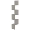 VidaXL Étagère d'angle murale gris béton 19x19x123cm bois d'ingénierie 326835