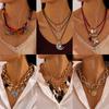 Medieval Style Metal Love Conch Necklace Light Luxury Niche Exaggerated Clavicle Chain Personality Design Necklace