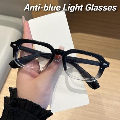 Trendy Oversized Anti Blue Light Glasses Unisex Street Style Photography Eyewear Comfortable Plain Glasses for Outdoor Sports