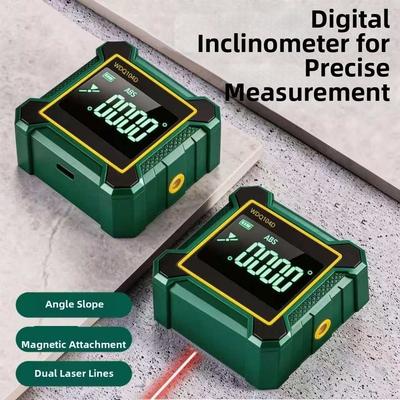 4-Side Magnetic Inclinometer Magnetic Base Laser Angle Gauge Tilt Angle Box  Precision Work