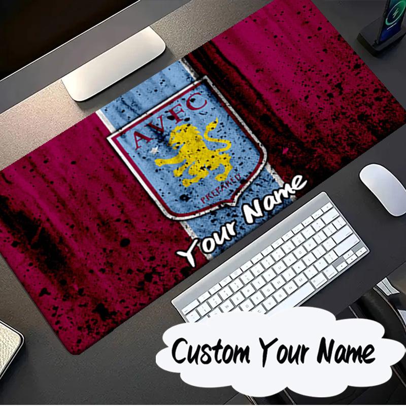Custom Name Mouse Pad Football Villa Design Mouse Pad, Gaming Mouse Pad, Keyboard Pad, Desk Decor for Computer Notebook Fan Birthday Gift