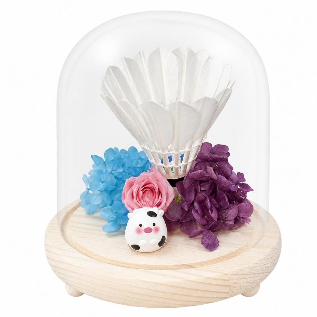 LED Dome Ornament with Wooden Base Eye-Catching for Office Decor, Bedroom Accent
