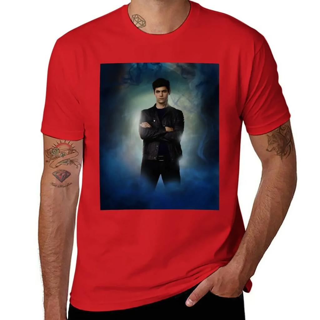 Shadowhunters- Alec T-Shirt summer top vintage clothes customizeds heavyweight t shirts for men