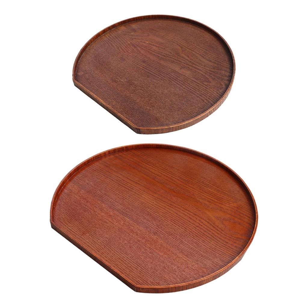 Wood Serving Tray Round Cheese Board Dinner Tray Snacks Plate Food Tray for Centerpiece Living Room Ottoman Coffee Table Decor
