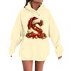 Women's Casual Comfortable Long-Sleeved Christmas Letter-Printed Warm Hooded Crew-Neck Sweatshirt