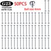 Implantatgrad Titan ASTM F136 Innengewinde Gerade Barbells Zungenring Ohrringe Piercing Schmuck Stange 2/5/50 Stück/Los