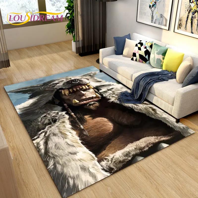 3D WOW, World of Warcraft Spielbereich-Teppich, groß, Teppich für Wohnzimmer, Schlafzimmer, Sofa, Fußmatte, Dekoration, rutschfeste Bodenmatte für Kinder
