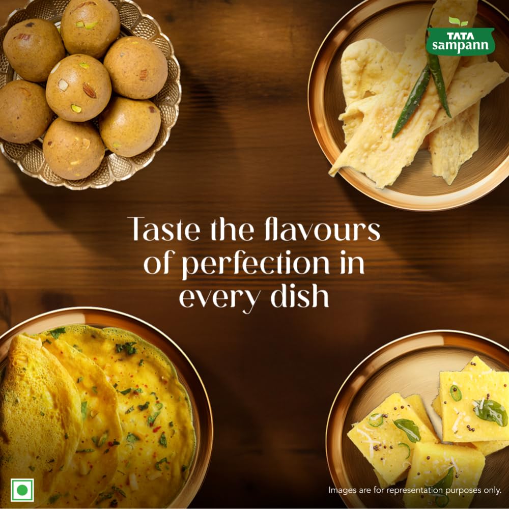 Tata Sampann 100% Chana Dal Fine Besan Gram Flour 1 Kg Pack Premium Quality Indian Cooking