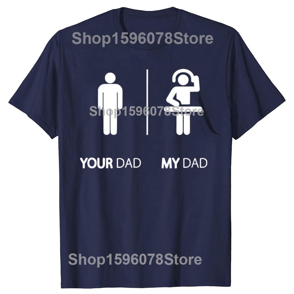 My Dad Is A DJ Funny Disk Jockey DJ T Shirts Short Sleeve Birthday Gifts Mens Clothing Fashion Casual Loose Oversized T Shirt