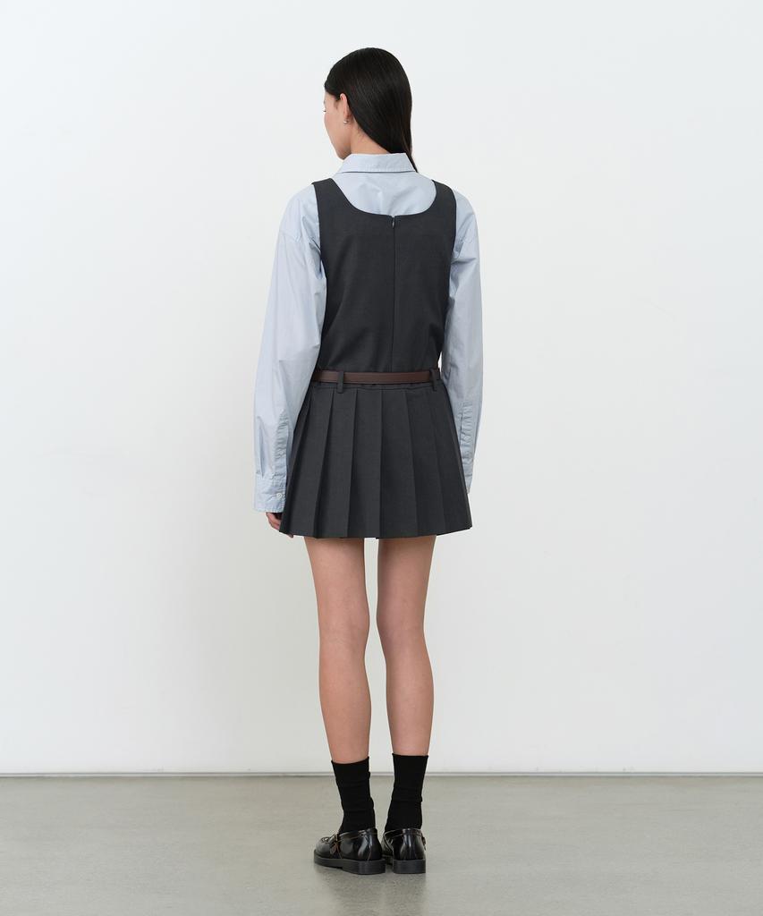 Musinsa Standard Woman Women'S Pleated Mini Dress [Gray]