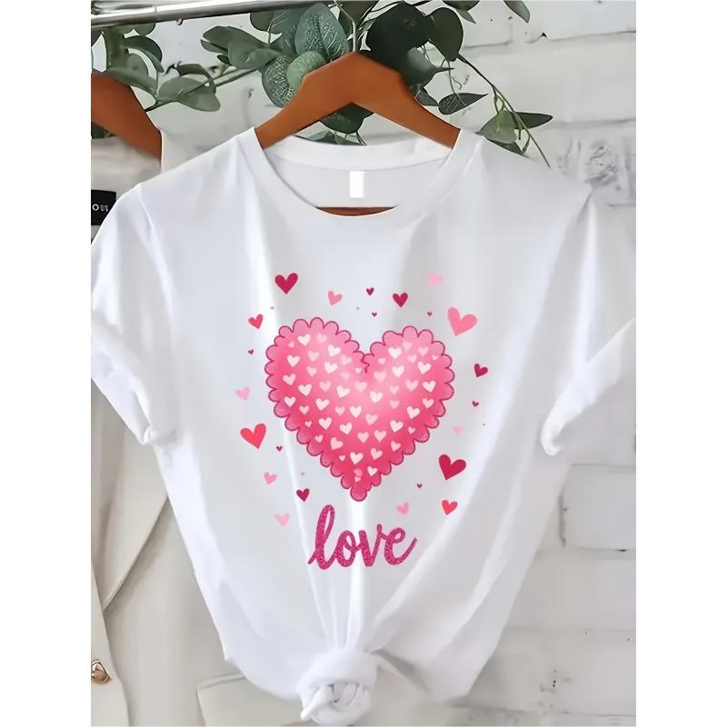 

European size 1pc Short Sleeved Round Neck Wo T-shirt, Suitable for Spring, Autumn, and Summer, Trendy and Distinctive Prints S белый