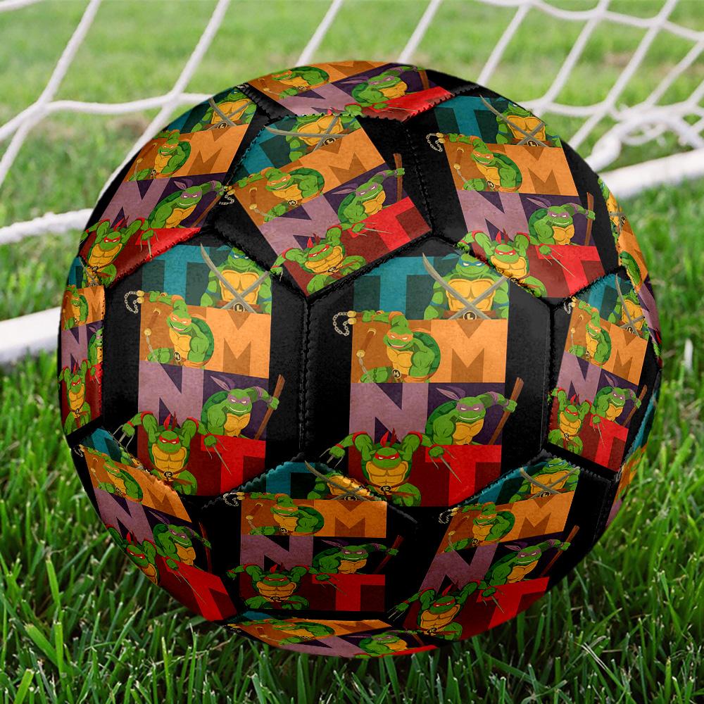 Teenage Mutant Ninja Turtles Print Size 5 Soccer Ball, Standard Match Football for Sports Game and Team Practice, Ideal Gift for Soccer Fans