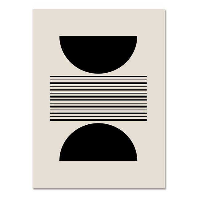 Abstraktní Boho Geometric Line Plakáty Černá Béžová Nástěnná malba Obraz na plátně Obraz pro interiér obývacího pokoje Domácí dekorace