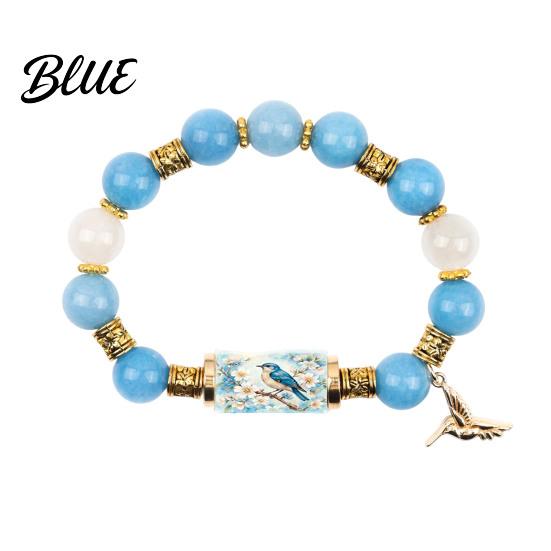 Hummingbird Design Bracelet Blessing Birds with Premium Gift Box Pink