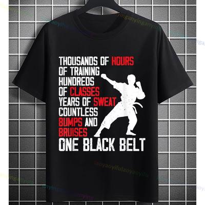 Taekwondo Black Belt Funny Karate Judo Martial Arts Fighter Graphic Tshirt Casual Sports Pure Cotton Shortsleeve Tshirt