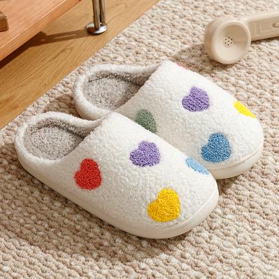 Valentine's Day Women Slippers Winter Bedroom Fashion Colorful Heart Warm Comfortable Concise Home Shoes Girlfriend Gift