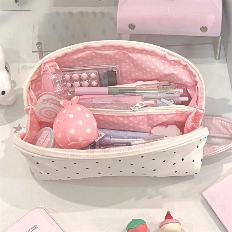 Multifunctional Fabric Pencil Bag Multiple Sections Pencil Case Portable Makeup Storage Bag Pouches for School Offices