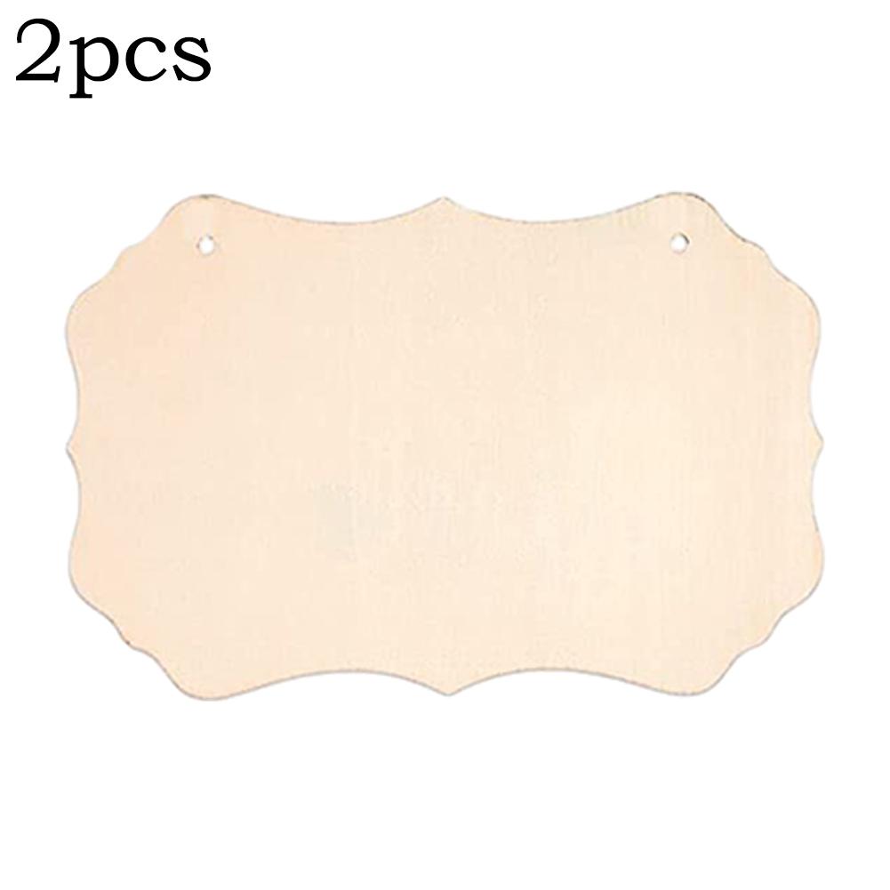 2PCS Unfinished Wood Crafts Blanks Rectangle-Shaped Wood Ornaments Plaques Wood Sign For DIY Hanging Decorations