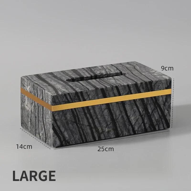 Nordic Modern Natural Marble Tissue Box Rectangular Light Luxury Paper Box Home Hotel Model Room Ornaments Creative Crafts