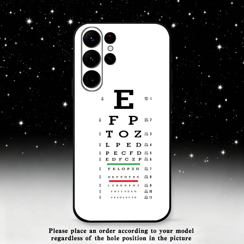 Medical Eye Vision Chart Phone Case For Samsung S25,S24,S21,S22,S23,S30,Ultra,S20,Plus,Fe,Lite,Note,10,9,5G Black Cover