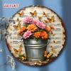 Handmade Metal Tin Plate Wall Art Home Decor 20x20cm