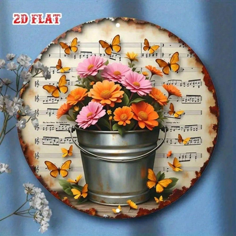 Handmade Metal Tin Plate Wall Art Home Decor 20x20cm