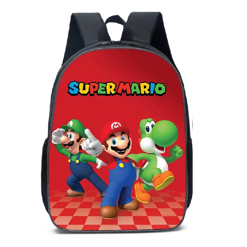 New Arrival Mario Cartoon Backpack For Elementary And Middle School Students Lunch Bag And Pencil Case Included