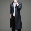 ROMON Men's Lapel Mid-Length Windbreaker Jacket