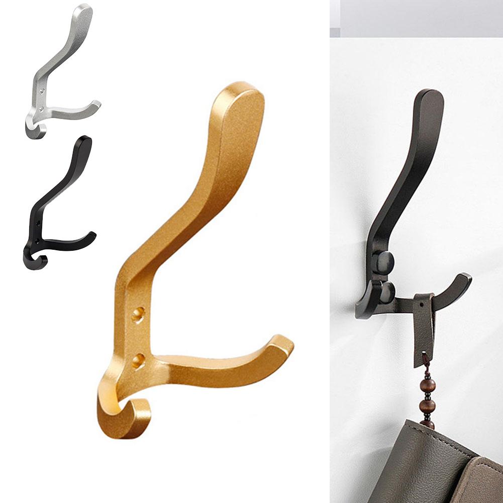 Wall Hooks Hangers Door Wall Mounted Clothes Coat Hooks Aluminum Heavy Load Rack For Kitchen Bathroom Hanging Hardware Organizer