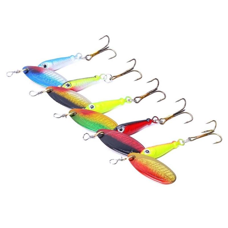 5 Stück Forellen Angelköder Löffelköder Drilling Haken Forellenköder Harte Metallköder Angelspinner Harte Köder Crankbaits Langlebig