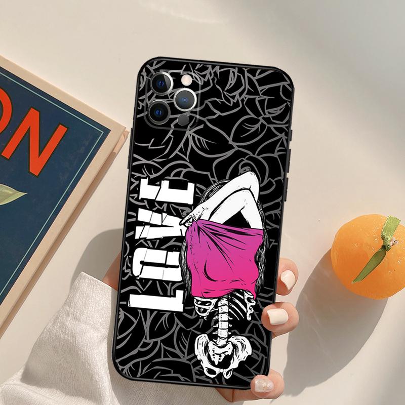 

Skeleton Skull Art Funda Case For iPhone 14 15 16 Pro Max 11 12 13 Pro Max Mini XR 16 15 Plus 16e Phone Cover iPhone 15 Plus