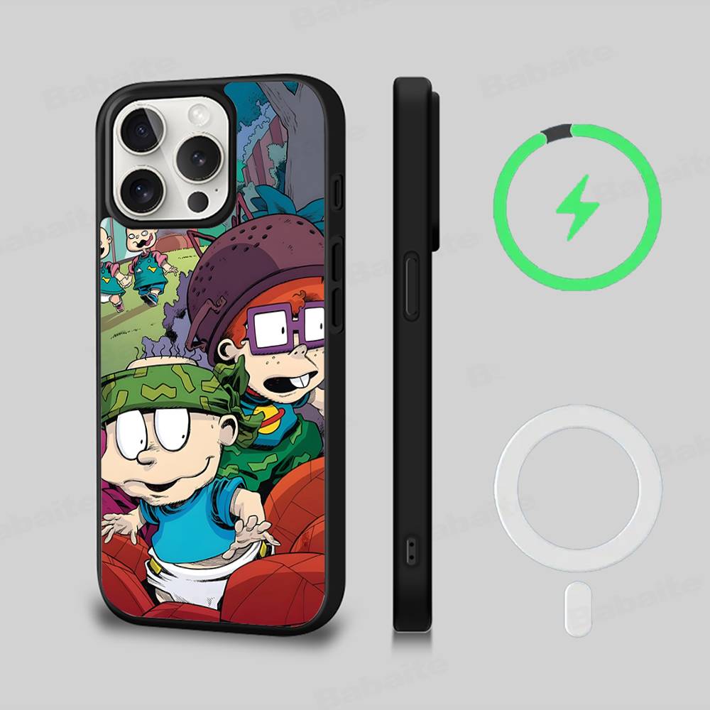 Cartoon Funny R-Rugrats For Magsafe Magnetic Phone Case Wireless PC+TPU For IPhone 11 12 13 14 15 16 17 Pro Max Plus